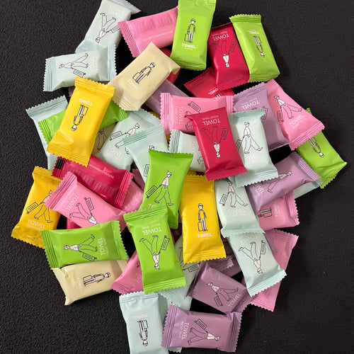 30/38/63pcs New Color Pocket Travel Portable Compression Towel Disposable Thick Face Towel