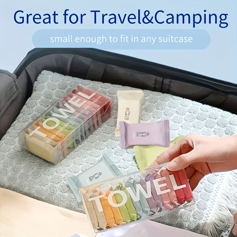 Multicolor Compressed Disposable Towel - Portable Thickened Travel Towel, Multi-Purpose, Dry And Wet Use, Suitable for Travel, Camping And Outdoor Activities, Convenient to Carry, Easy to Use, Random Packaging Color