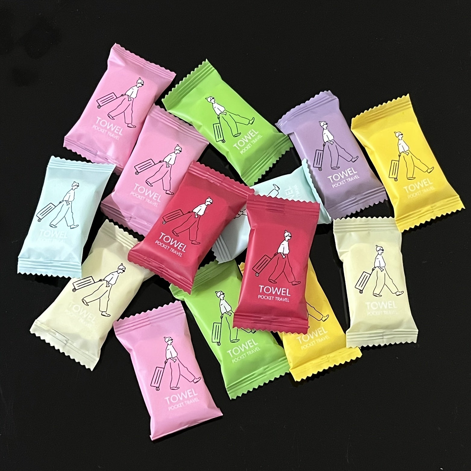 30/38/63pcs New Color Pocket Travel Portable Compression Towel Disposable Thick Face Towel