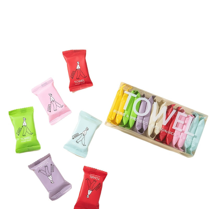 Multicolor Compressed Disposable Towel - Portable Thickened Travel Towel, Multi-Purpose, Dry And Wet Use, Suitable for Travel, Camping And Outdoor Activities, Convenient to Carry, Easy to Use, Random Packaging Color
