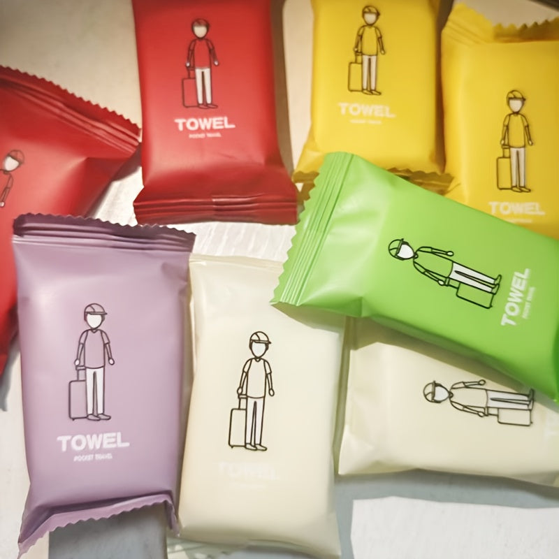 30/38/63pcs New Color Pocket Travel Portable Compression Towel Disposable Thick Face Towel