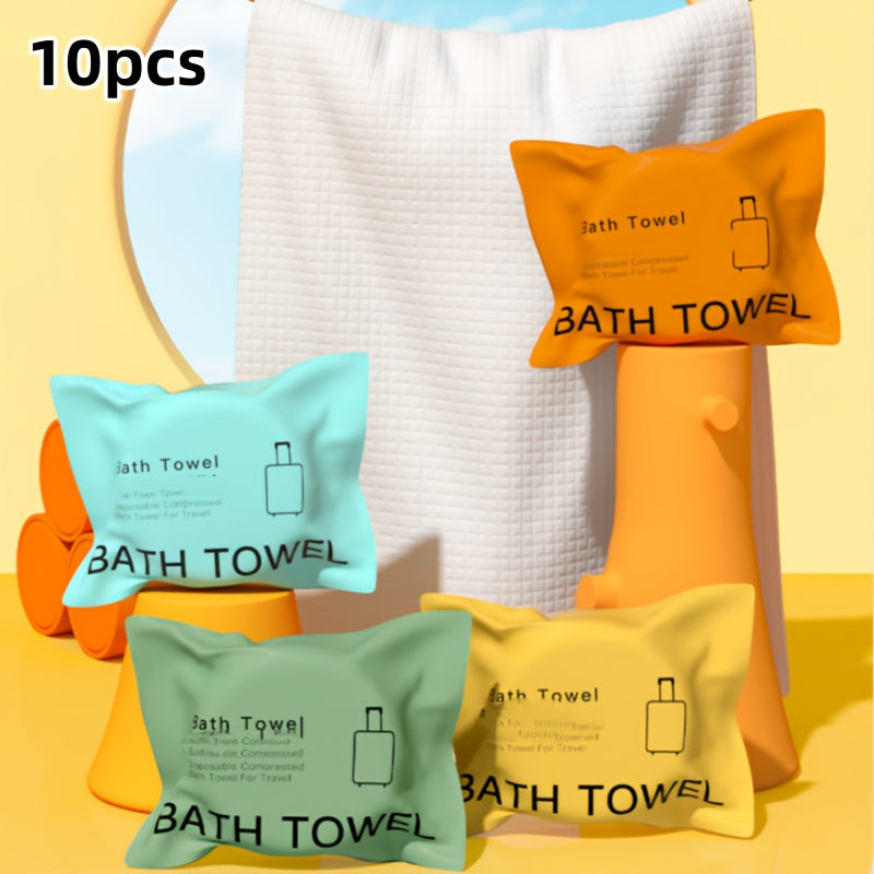 10pcs Extra Large Bath Towels - Thick Quick-Dry Travel Towels with Individual Packaging, Super Soft And Highly Absorbent Microfiber - for Gym, Spa, Hotel, Camping - Portable One-Time Use Towels (10 Count), Large Bath Towels, Gym Essentials